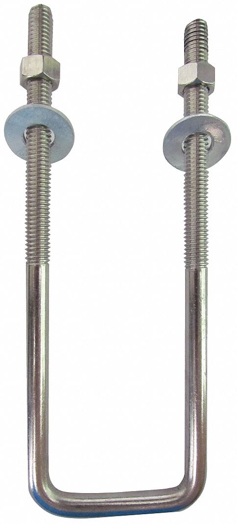 U Bolt, Square Bend, 304 SS, 3/8-16