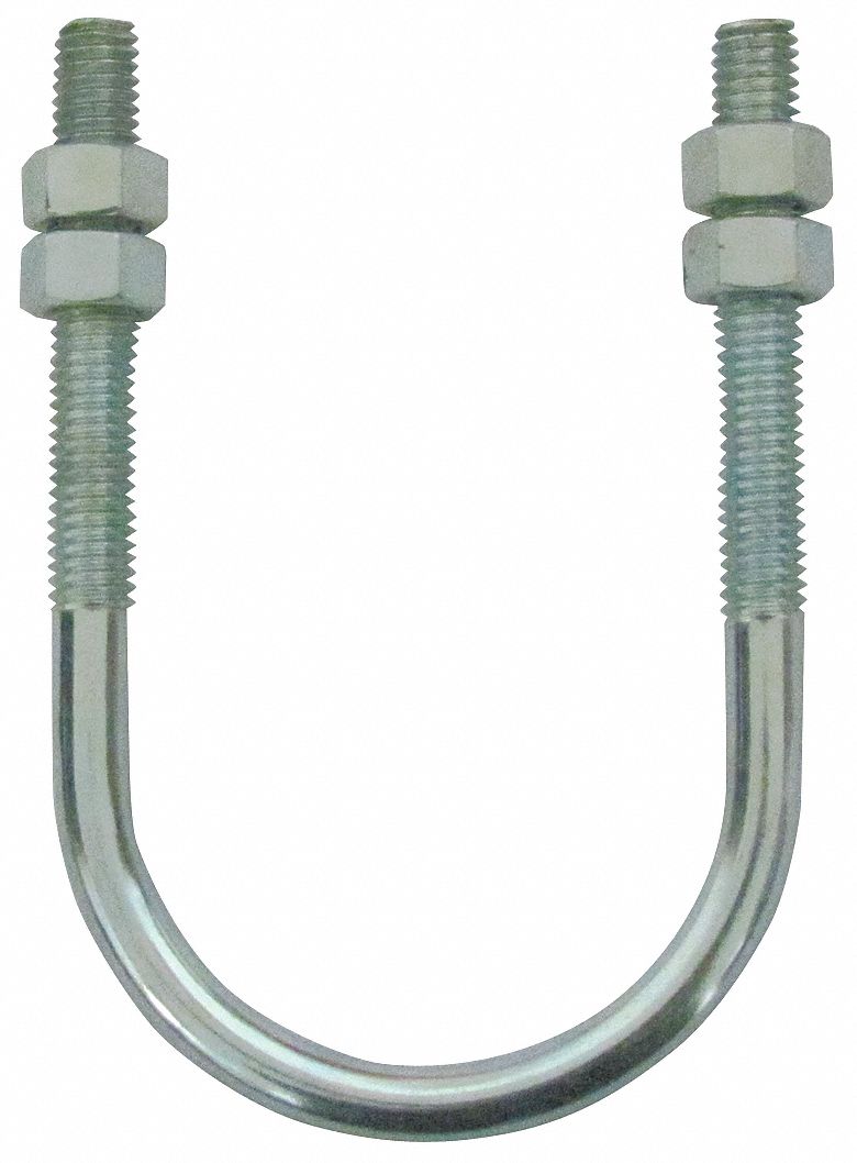 U Bolt, 304 SS, 3/8-16, Pipe 1 1/2 In