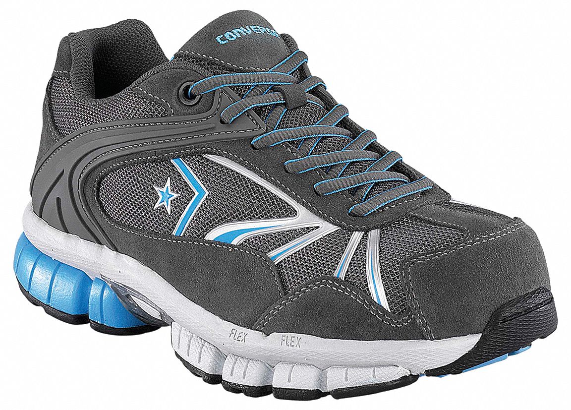 Athletic Work Shoe, Comp, Wmn, 7.5W, Gry, 1PR