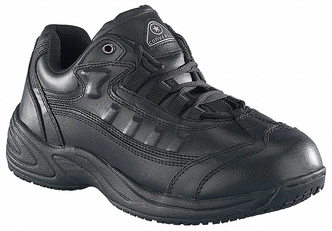 Athletic Work Shoes, Mens, 10-1/2, Blk, 1PR