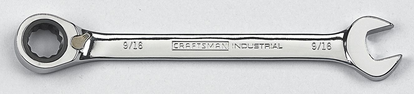Ratcheting Combination Wrench, 9/16 in.