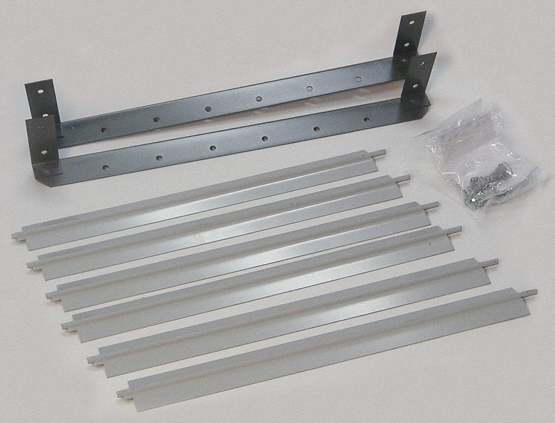 Louver Set, Gray, 13-1/8 In. H, Steel