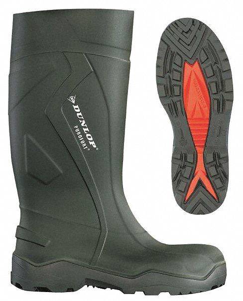 Knee Boots, Men, 6, Steel Toe, Grn, 1PR