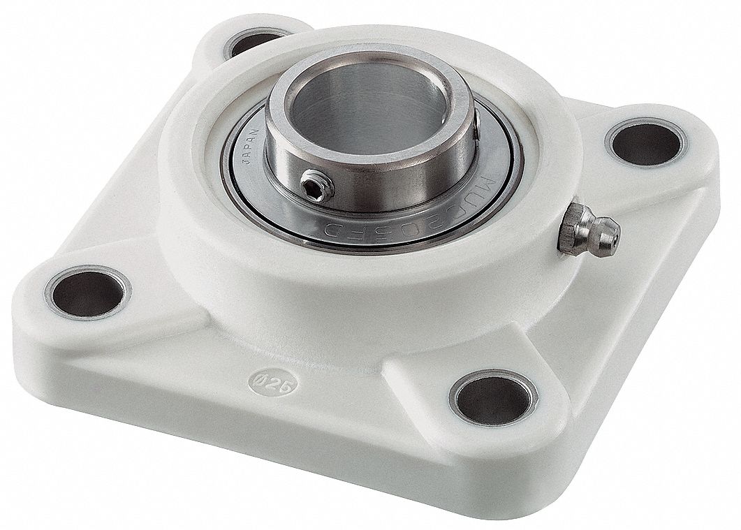 Mounted Brg, 4-Bolt Flange, Dia 1 In