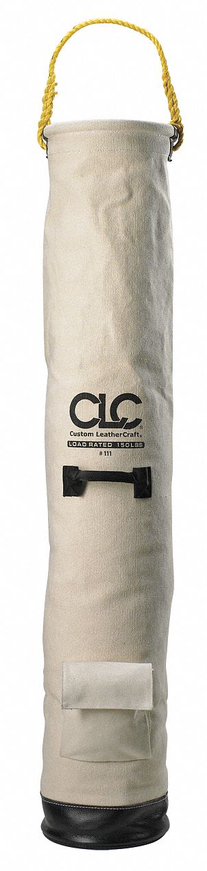 Long Tool Bucket, Leather Bottom, 10x60 In
