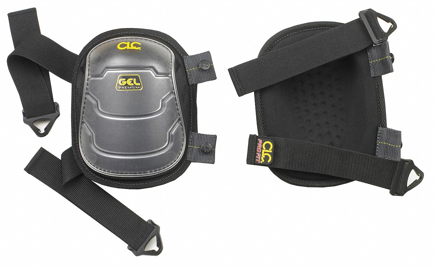 Knee Pads, Swivel, PU, Gel, 1 Sz, 1PR