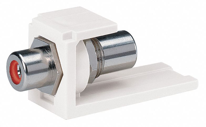 RCA Coupler, Mini-Com, White w/Red Insert