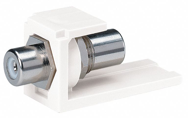 RCA Coupler, Mini-Com, Ivory w/Wht Insert