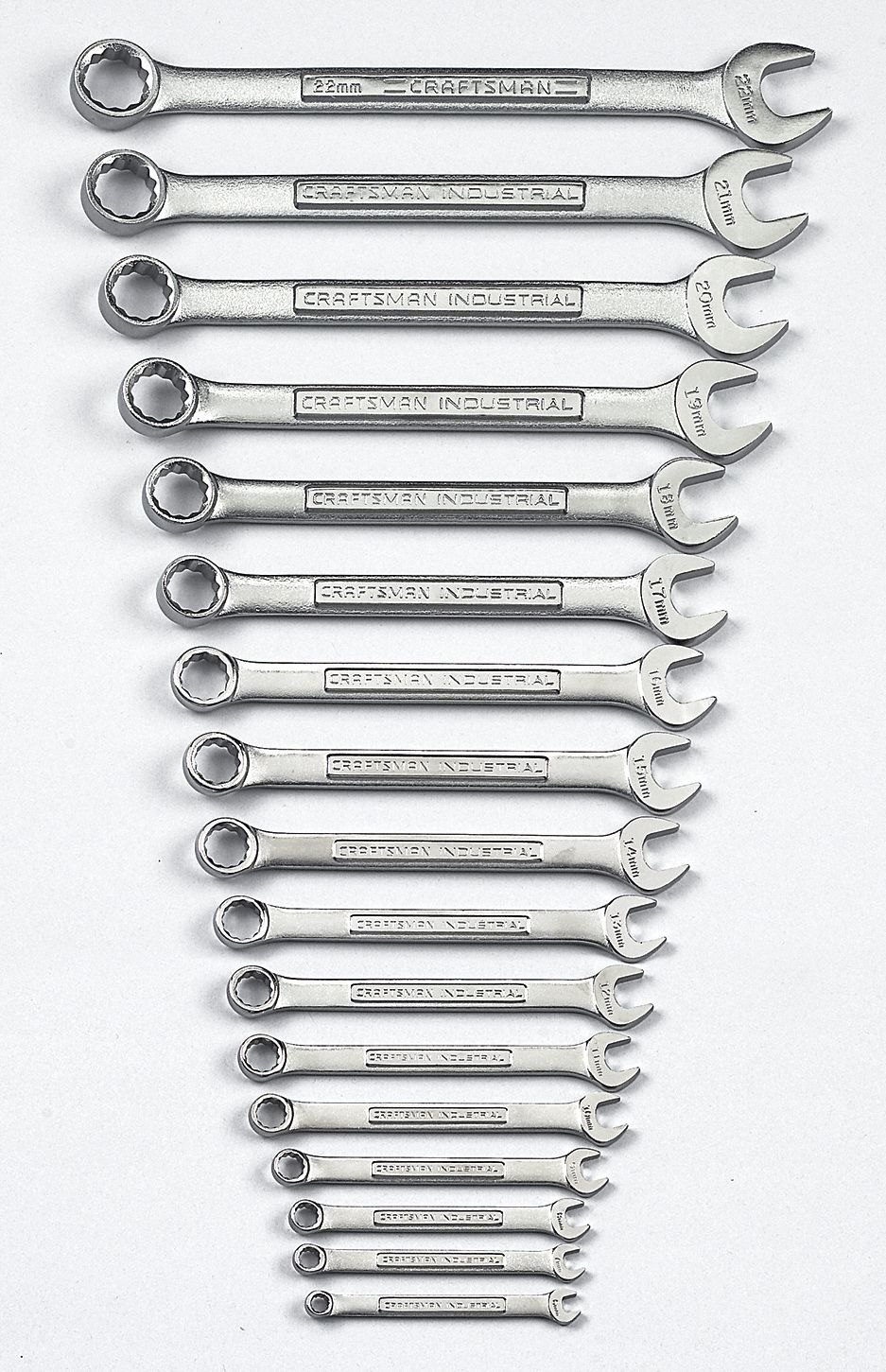 Combination Wrench Set, Satin, 6-22mm, 17Pc