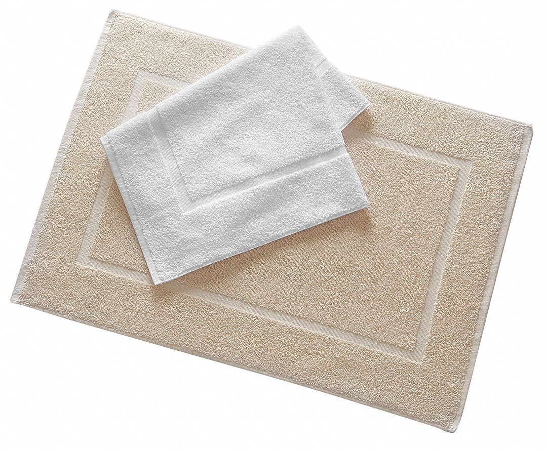 Bath Mat, White, 20x34, PK 12