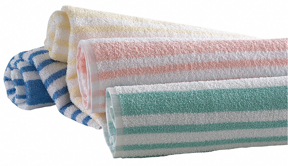 Pool Towel, Peach/White, 30x70, PK 12