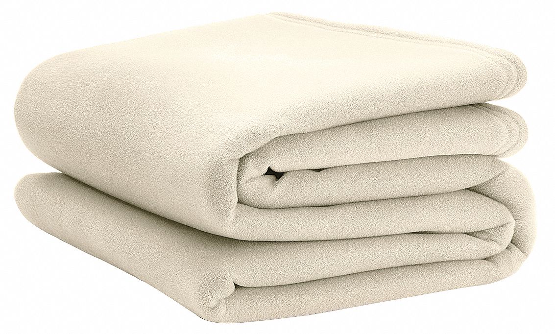 Blanket, Full, 80x90 In., Ivory, Pk4