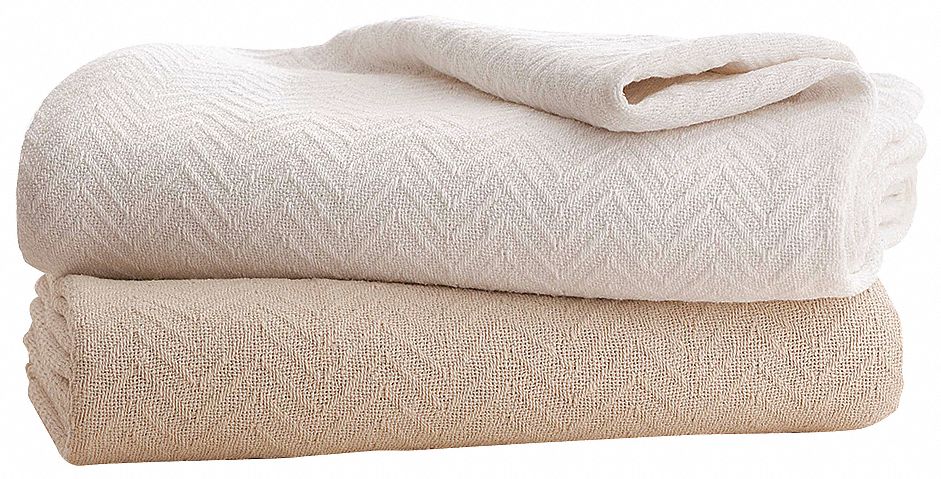Blanket, King, 108x90 In., Natural, PK2