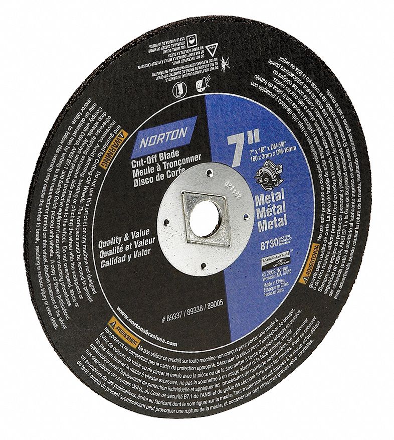 Abrsv Cut Whl, 7In D, 0.125In T, 5/8In AH