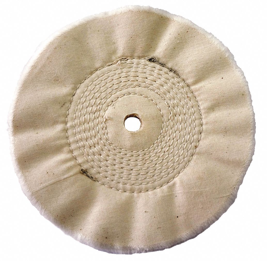 Buffing Wheel, Spiral Sewn, 6 In Dia.