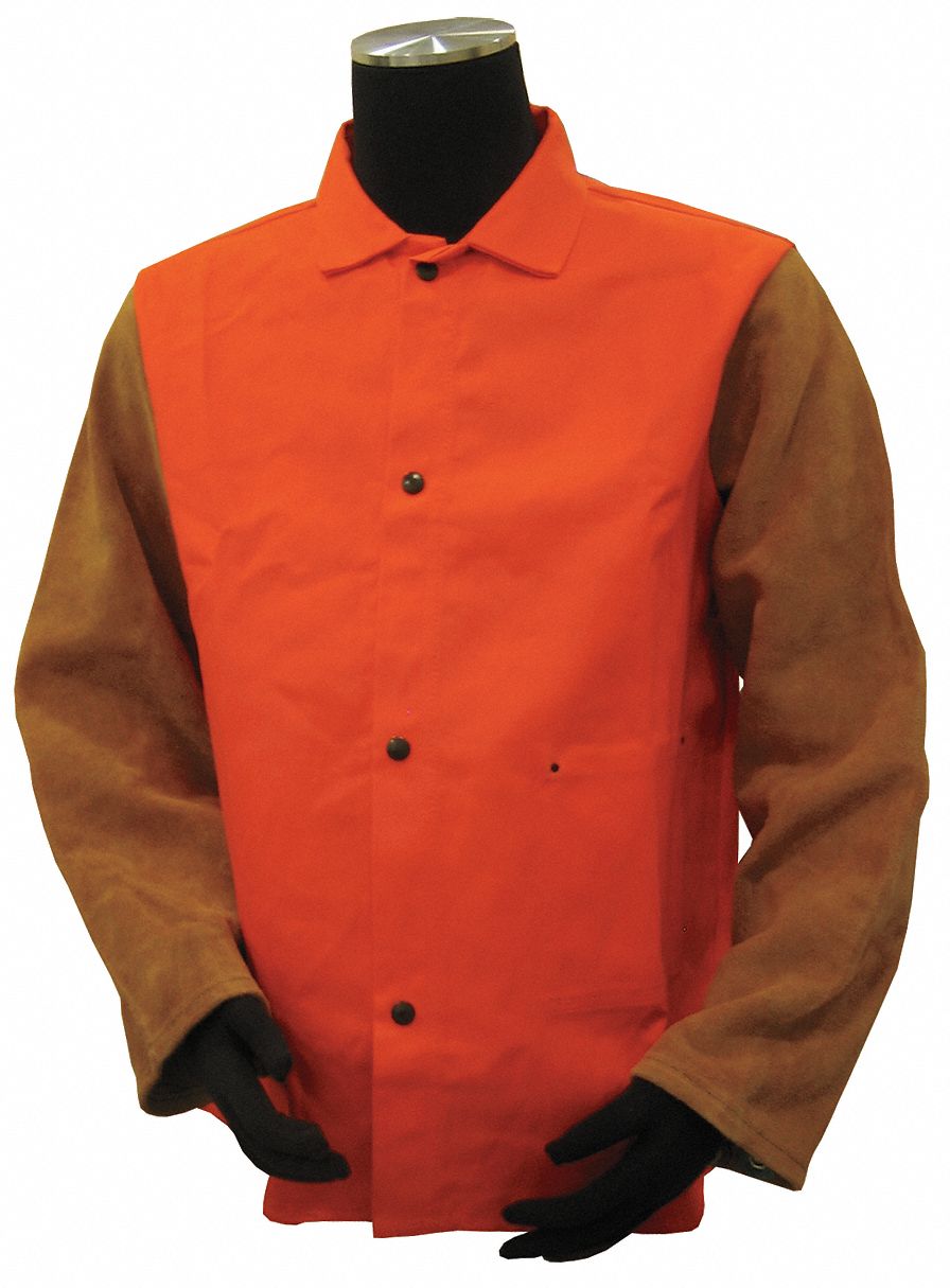 Flame-Resistant Jacket, Orange/Brown, XL