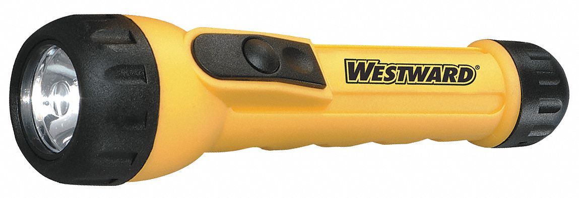 Indust. Flashlight, AA, Incandescent, Ylw