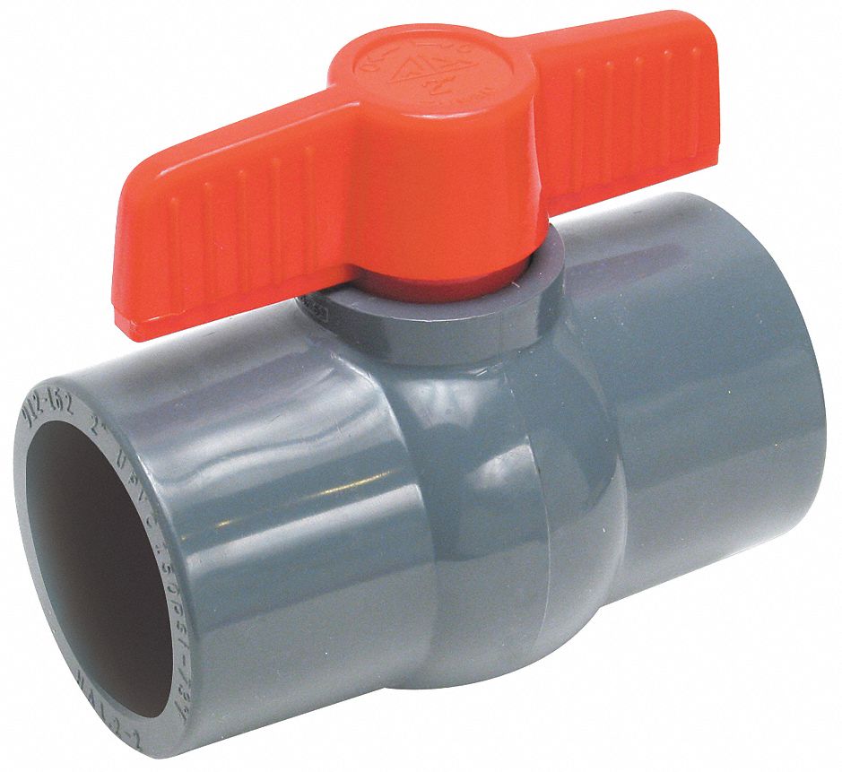 Ball Valve, 1 Pc, 3/4 In, PVC, Socket