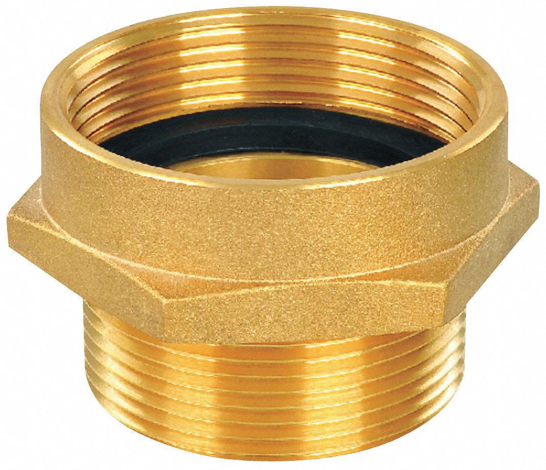 Hex Nipple, 1-1/2 FNPT x 1-1/2 MNST, Brass