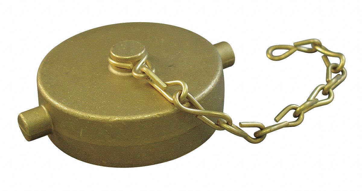 Fire Hose Cap, 2-1/2 In.NH, Brass