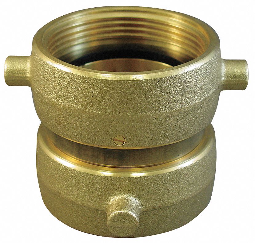Fire Hose Adapter, 1-1/2 In NH SW, Brass