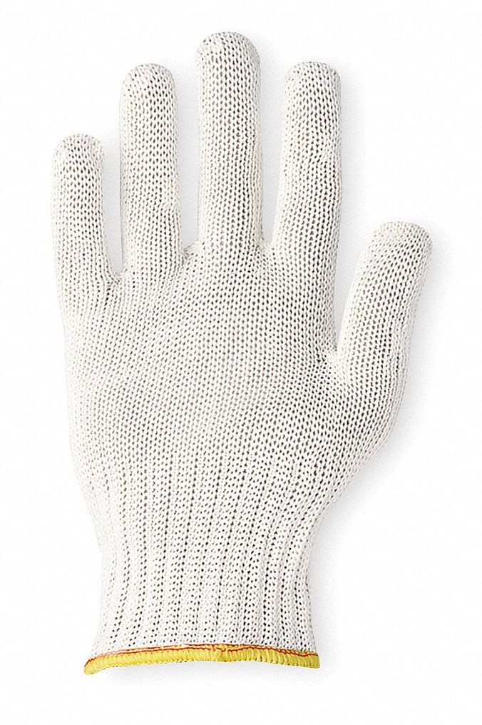 Cut Resistant Glove, White, Reversible, S