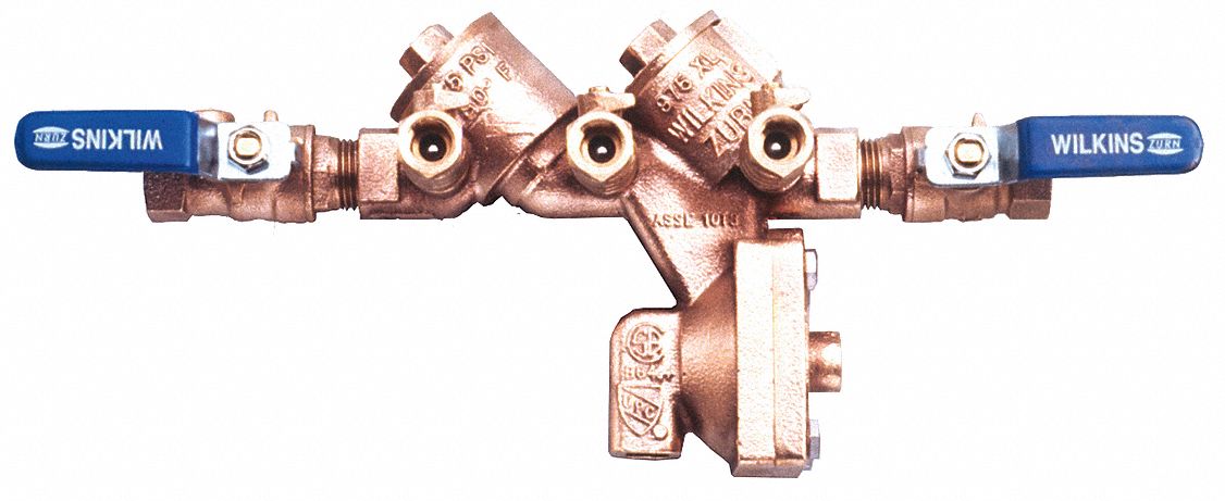 Backflow Preventer, Size 1/2 In, Bronze