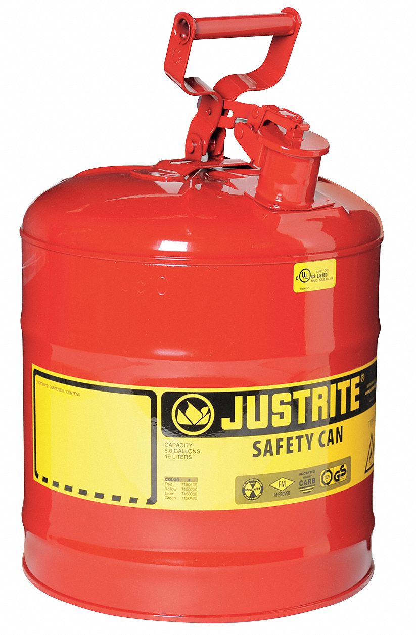 Type I Safety Can, 5 gal., Red, 16-7/8In H