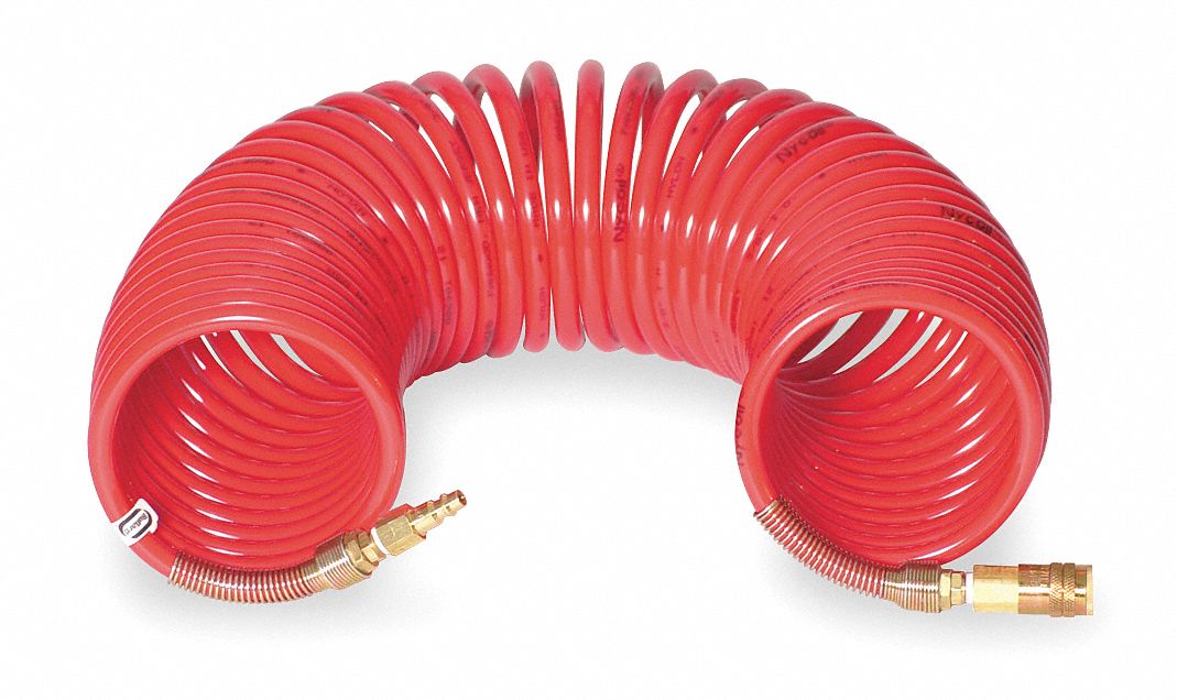 Coiled Airline Hose, 50 ft. L, Nylon