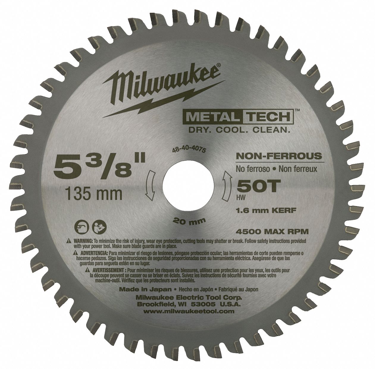 Crclr Saw Bld, Crbde, 5-3/8 In, 50 Teeth