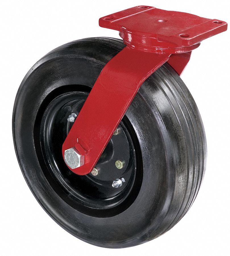 Swivel Solid Rubber Wheel Caster, 5-1/8
