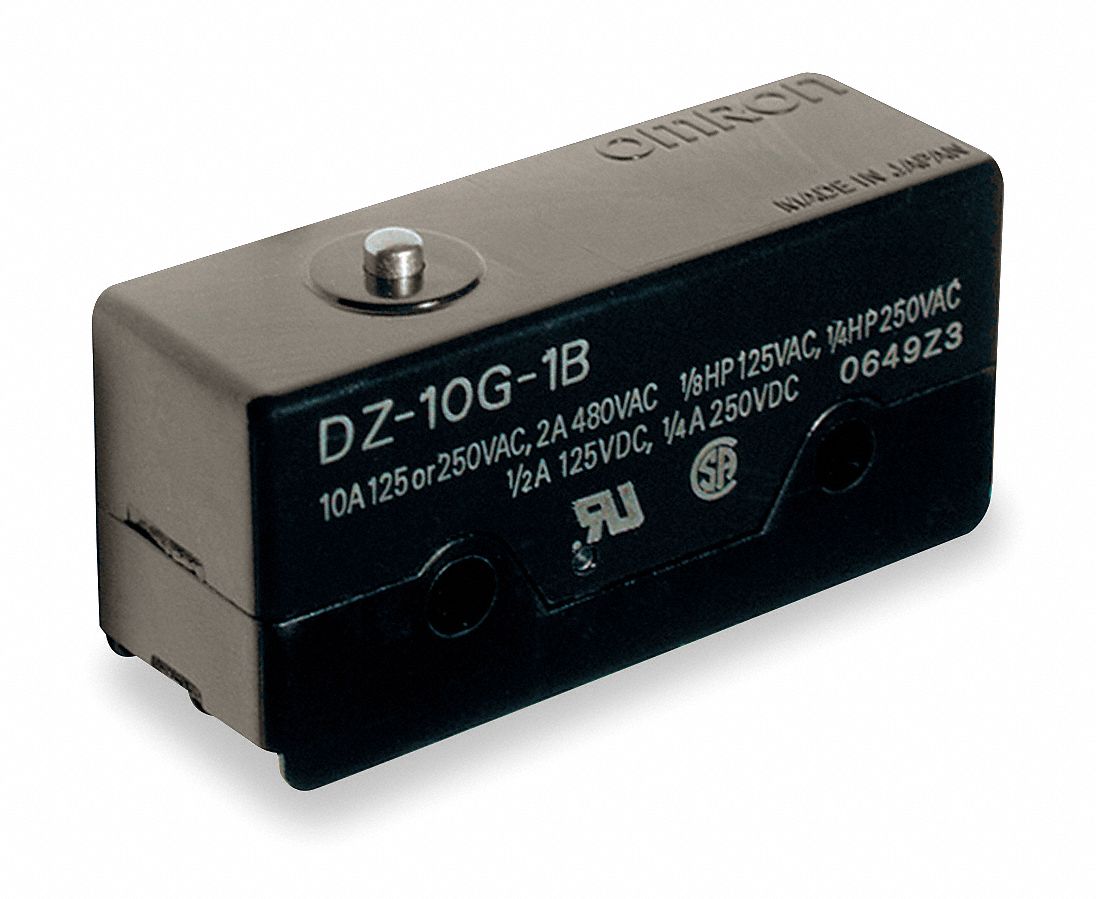 Snap Switch, 10A, DPDT, Pin Plunger