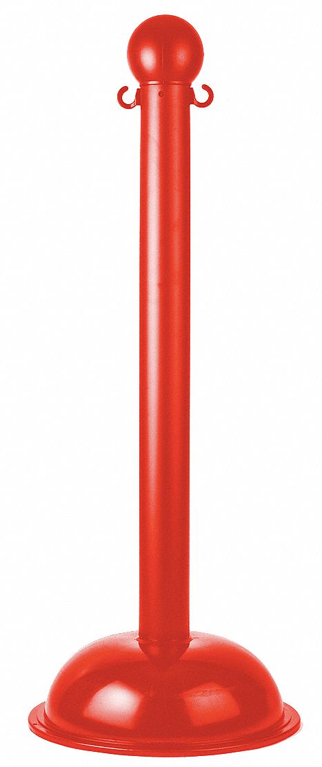Stanchion, Hvy Duty, Red, 3 x 41 in, PK 4