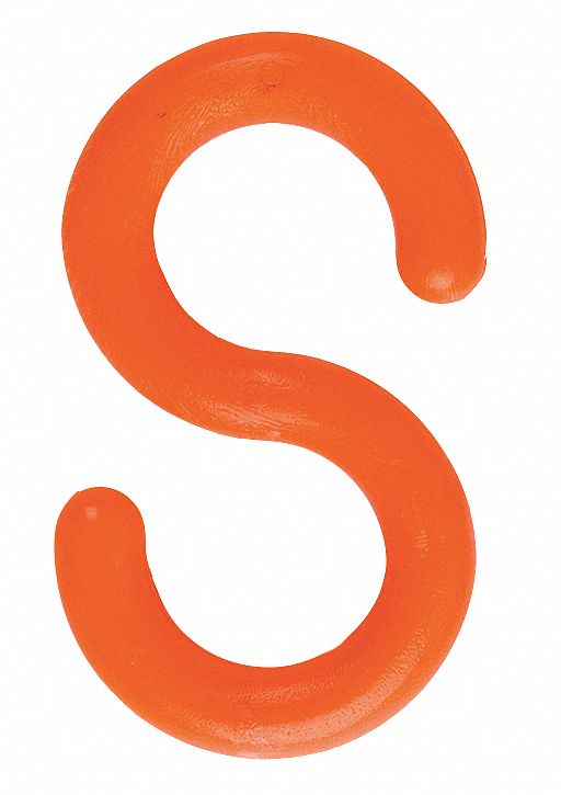 S-Hook, Orange, 2 in, PK10