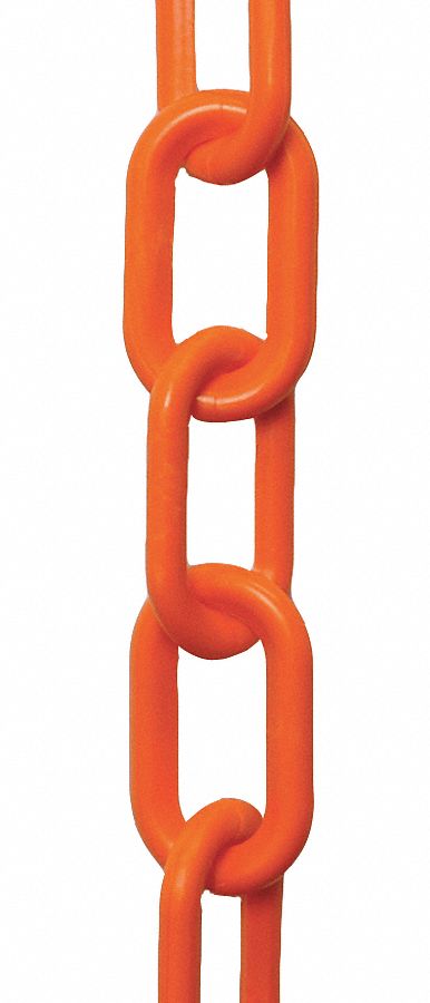 Plastic Chain, Orange, 2 in x 300 ft