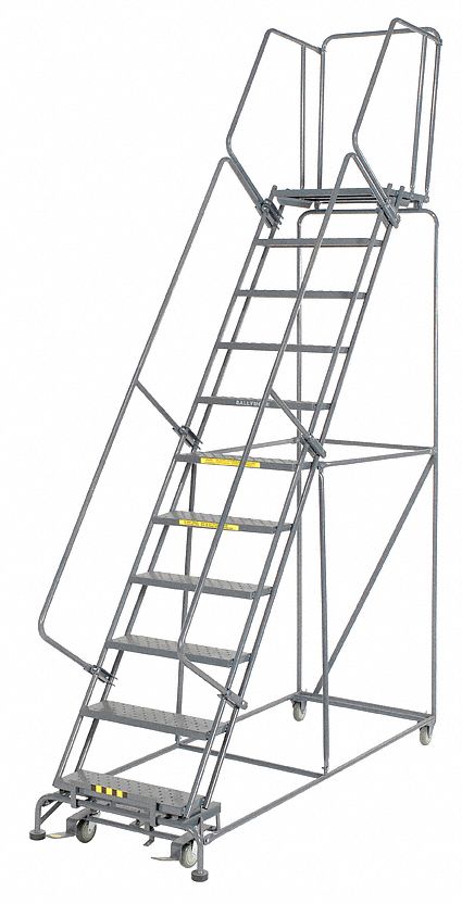 Rolling Ladder, Steel, 110 In.H