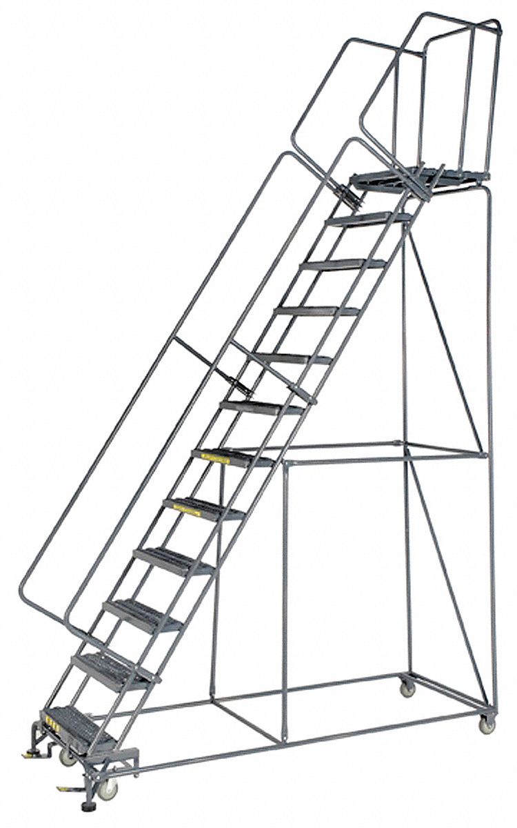 Rolling Ladder, Steel, 120 In.H