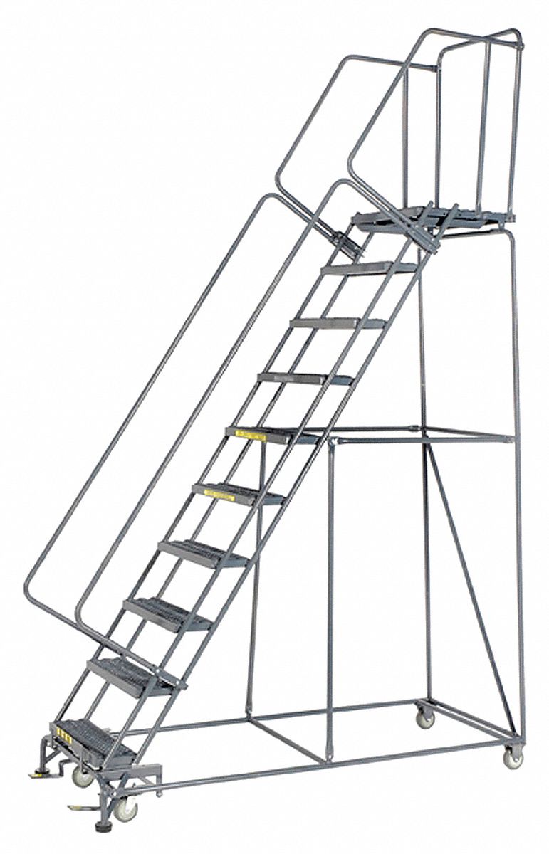 Rolling Ladder, Steel, 100 In.H