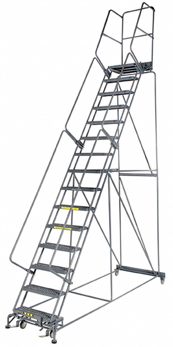 Rolling Ladder, Steel, 150 In.H