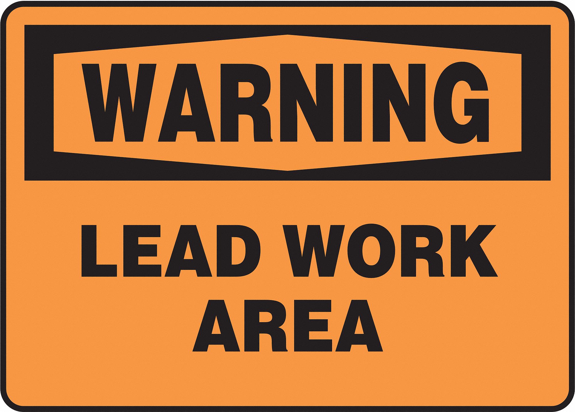 Warning Sign, 10 x 14In, BK/ORN, PLSTC, ENG