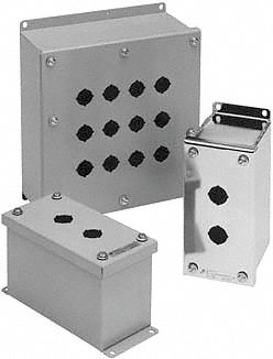 Enclosure, Pushbutton, 2Hole, Sheet Steel