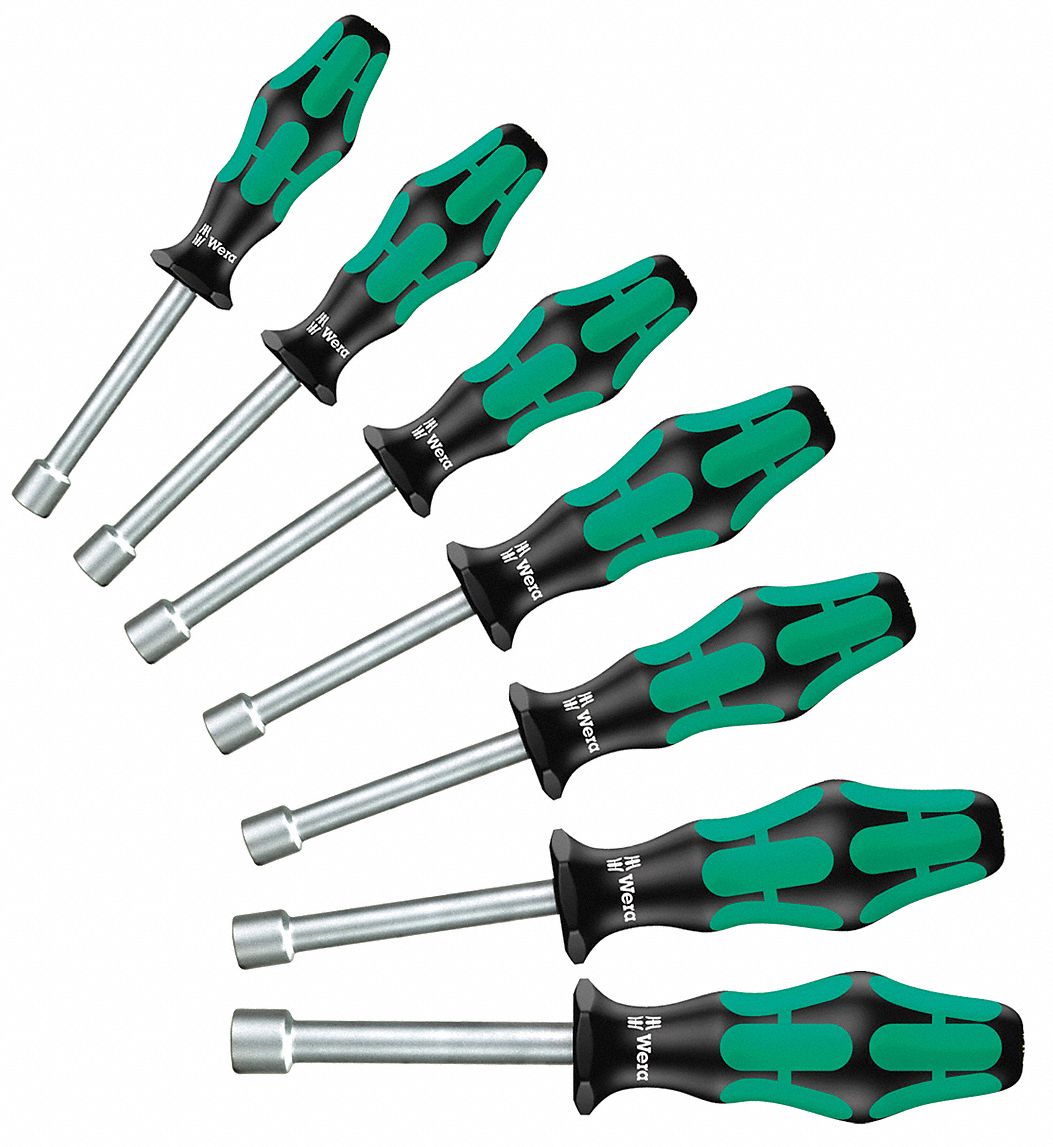 Nut Driver Set, 7 Pc, 3/16-1/2 In