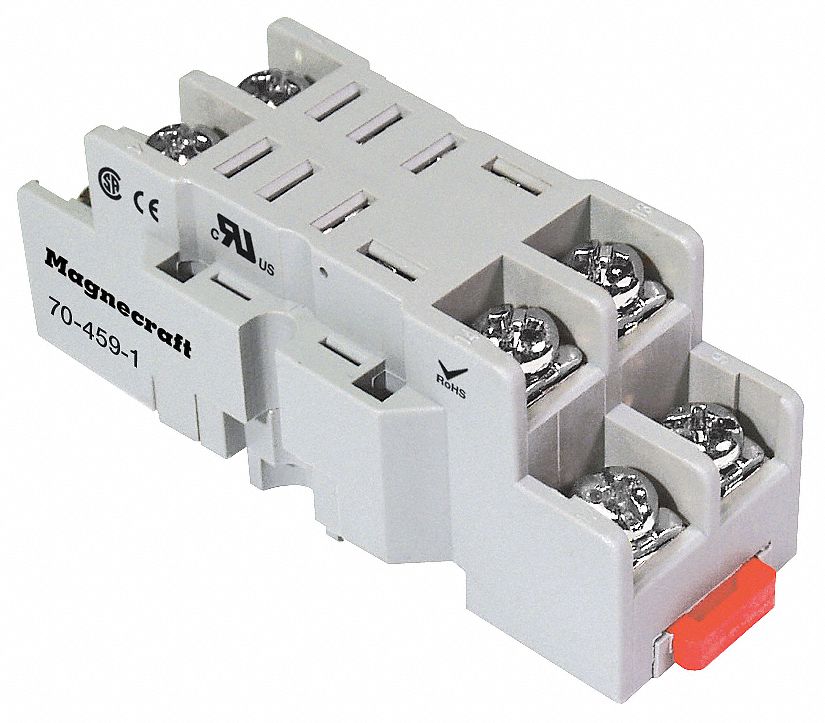 Socket, Relay, 8Pin, DIN/PanelMount, 300V