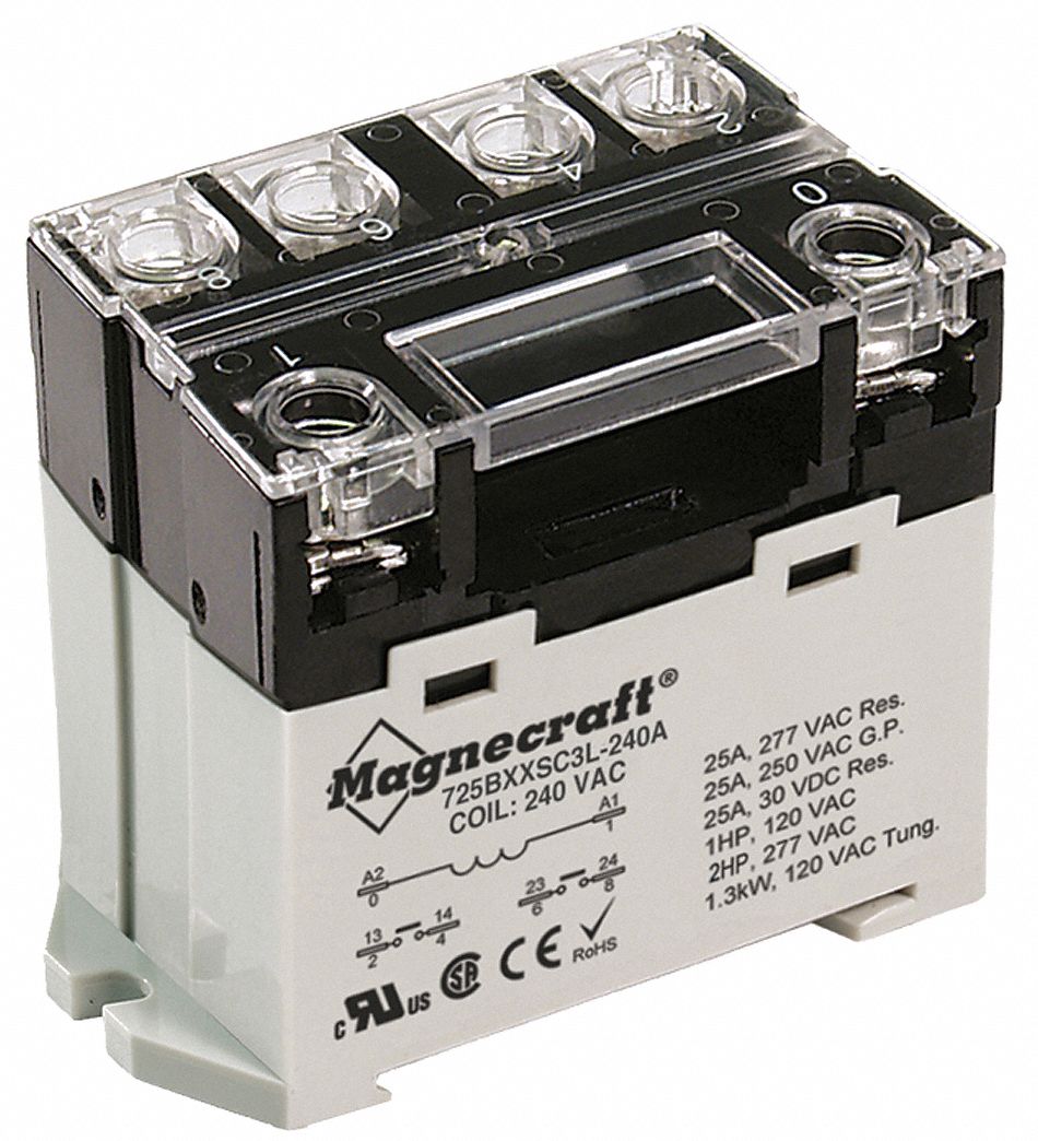 Relay, Power, 6 Pin, DPST-NO, 25A, 12VDC