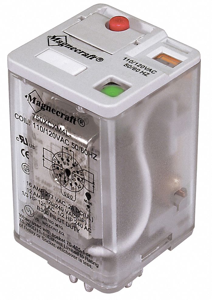 Relay, Plug-In, 11 Pin, 3PDT, 16A, 12VDC