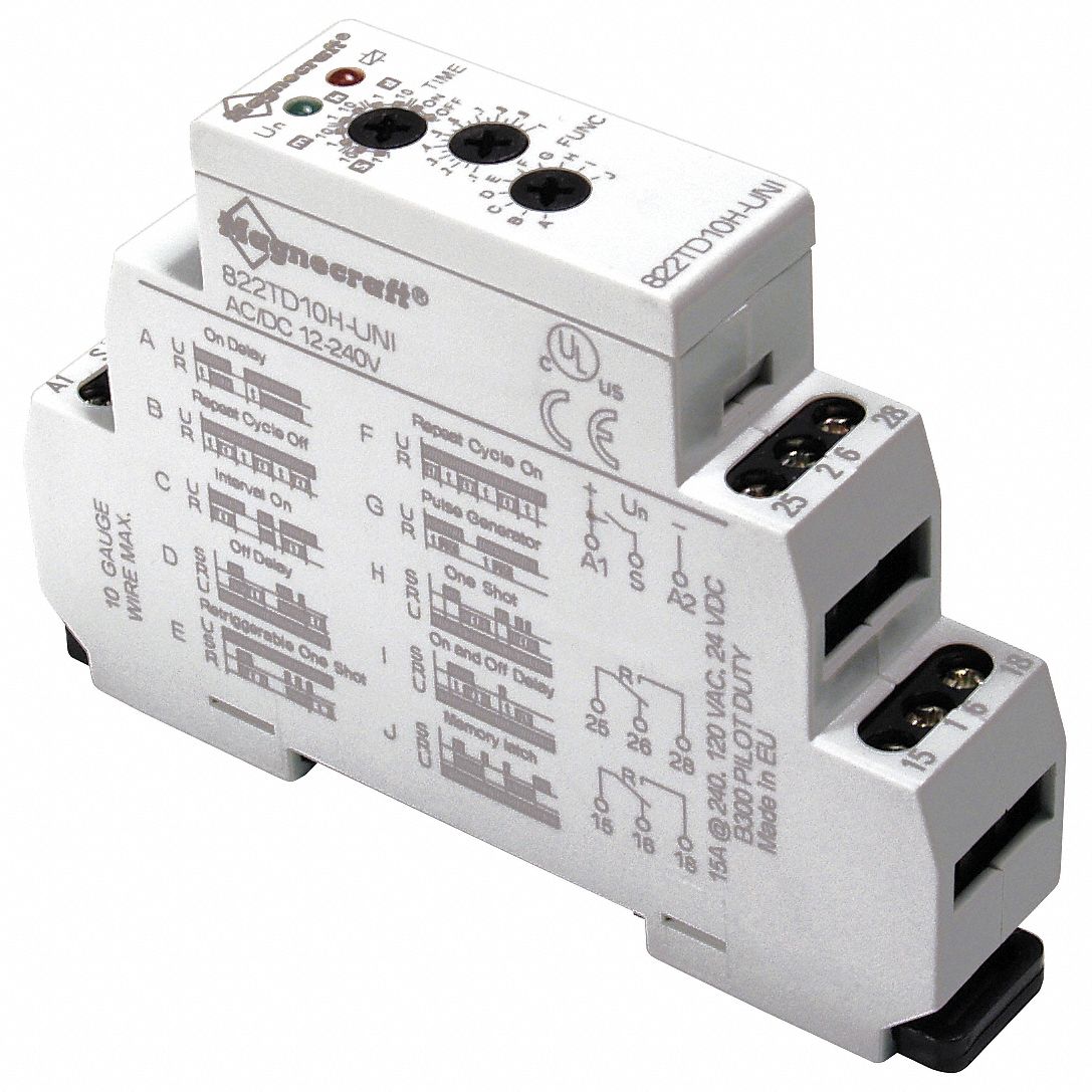 Relay, Time Delay, DPDT, Multifunction