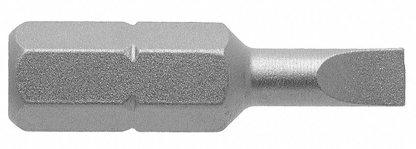 Slotted Insert Bit, 0.03, 1 In L, 1/4 In