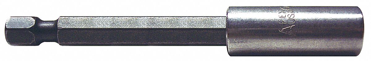 Magnetic Bit Holder, 1/4 In Hex, 4 In L