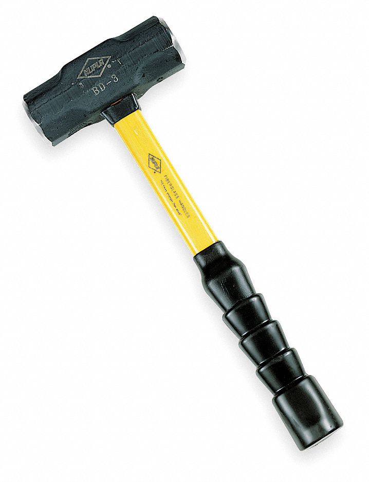 Sledge Hammer, 3 Lb, Fiberglass w/Grip