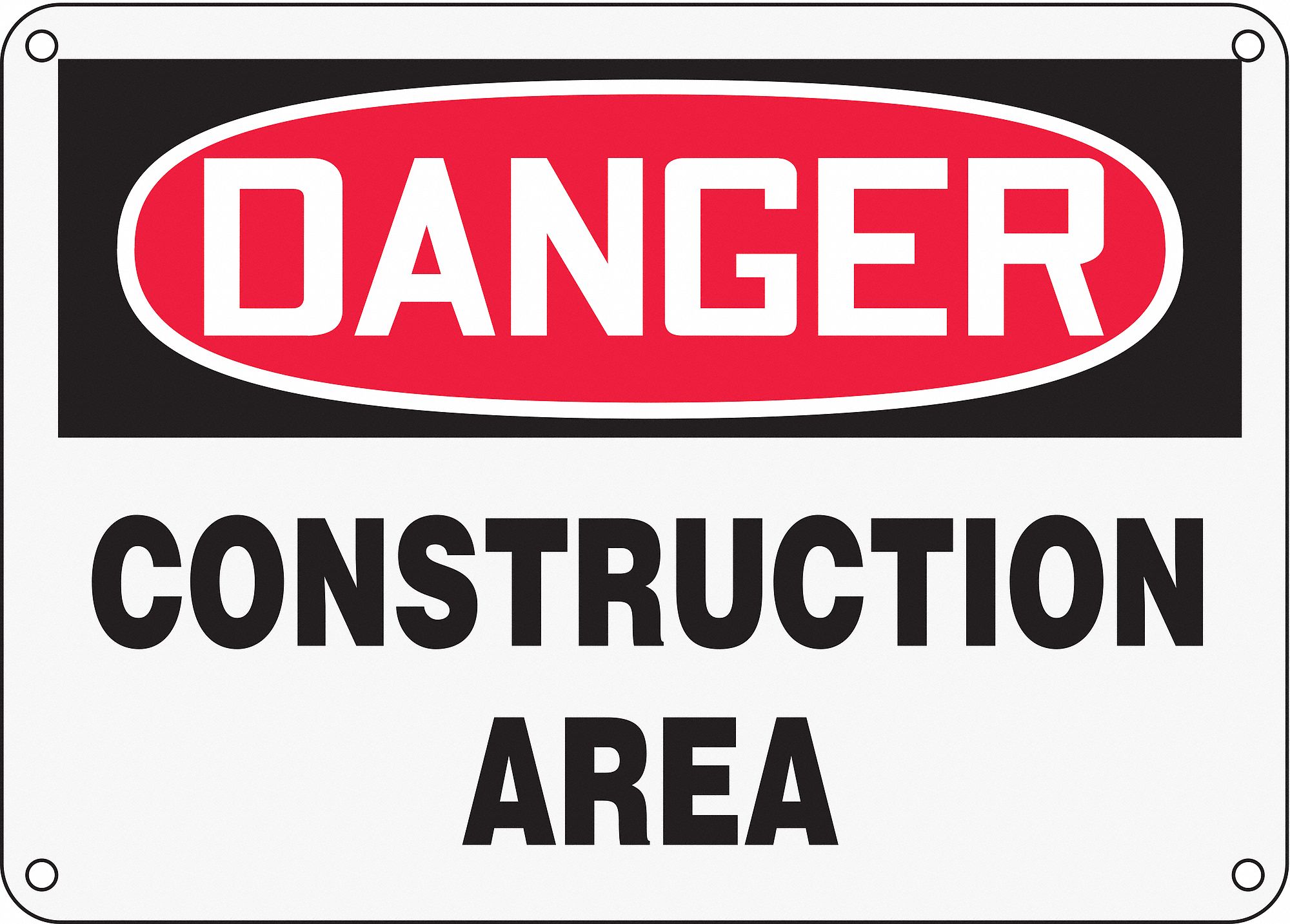 Danger Sign, 10 x 14In, R and BK/WHT, ENG